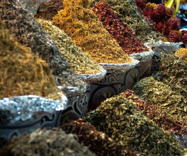 The various colorful spices at the spice bazaar